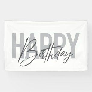 Modern, eenvoudig, stedelijk, cool Happy Birthday Spandoek