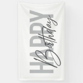 Modern, eenvoudig, stedelijk, cool Happy Birthday Spandoek (Verticaal)