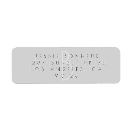 Modern eenvoudig stijlvol licht grijs retouradres etiket (Voorkant)