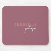 Modern eenvoudig stoffig Roos Minimal Script Muismat (Voorkant)