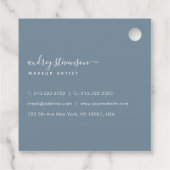 modern Eenvoudig stoffige blauwe handtekening Typo Bedankjes Labels (Achterkant)