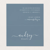 modern Eenvoudig stoffige blauwe handtekening Typo Visitekaartje (Buitenkant ongevouwen)