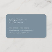 modern Eenvoudig stoffige blauwe handtekening Typo Visitekaartje (Achterkant)