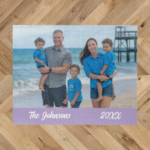 Modern Eenvoudig Strand Familie Foto Jigsaw Puzzel