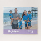 Modern Eenvoudig Strand Familie Foto Jigsaw Puzzel (Horizontaal)