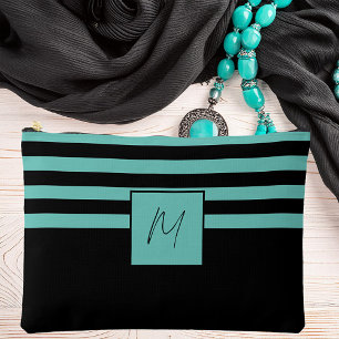 Modern eenvoudig strepen monogram etui