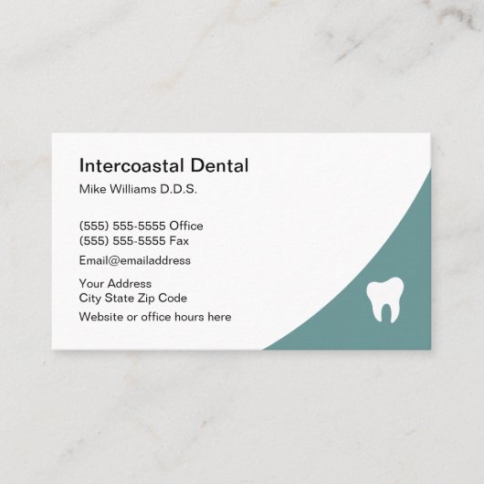 Modern eenvoudig tandartspraktijk aanbevelingskaartje (Voorkant)