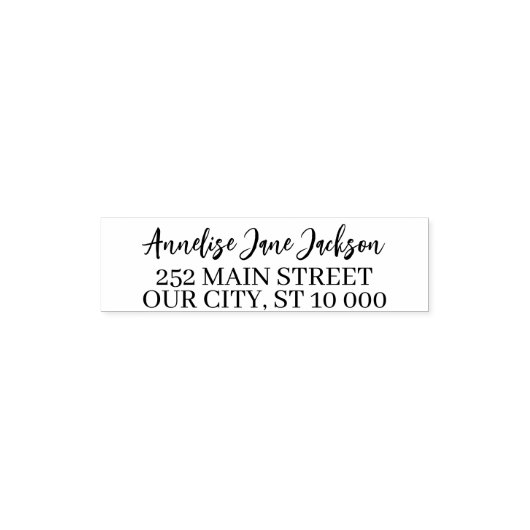 Modern eenvoudig teruggaveadres scriptnaam  zelfinktende stempel (Design)