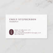 Modern eenvoudig therapeutisch Visitekaartje (Achterkant)