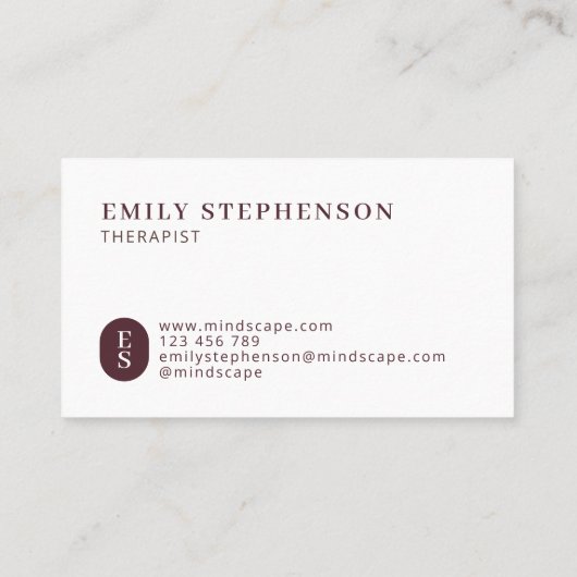 Modern eenvoudig therapeutisch Visitekaartje (Achterkant)