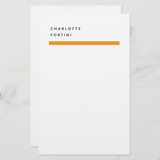 Modern Eenvoudig Trendy Minimalistisch  Briefpapier (Voorkant / Achterkant)