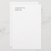 Modern Eenvoudig Trendy Minimalistisch Briefpapier (Voorkant / Achterkant)