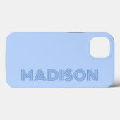 Modern eenvoudig trendy vet blauw monogram Case-Mate iPhone case (Achterkant (horizontaal))