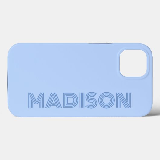 Modern eenvoudig trendy vet blauw monogram Case-Mate iPhone case (Achterkant (horizontaal))