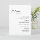 Modern Eenvoudig Trouwtafel Menu Kaarten Flat Menu (Staand voorkant)