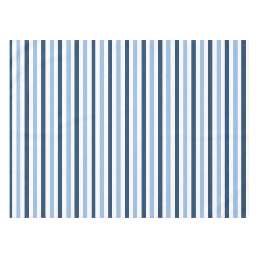 Modern eenvoudig tweekleurig blauw en wit gestreep tafelkleed (Voorkant (Horizontaal))