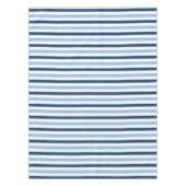 Modern eenvoudig tweekleurig blauw en wit gestreep tafelkleed (Voorkant)