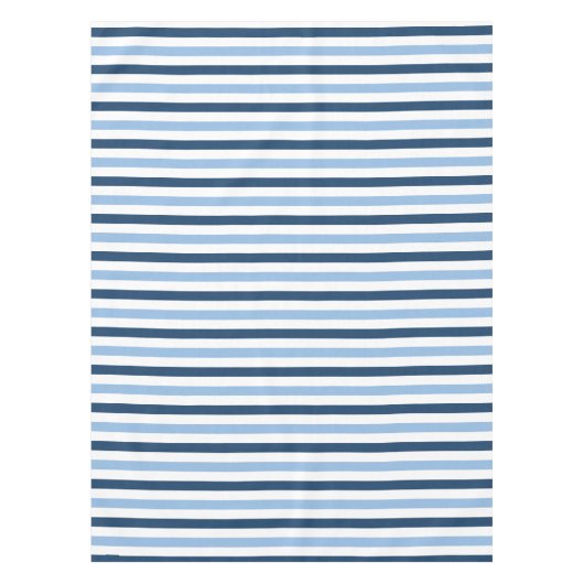 Modern eenvoudig tweekleurig blauw en wit gestreep tafelkleed (Voorkant)