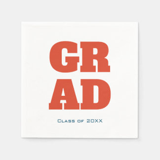 Modern eenvoudig typografie Afstuderen rood Servet