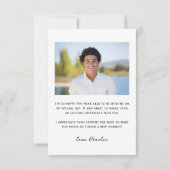 Modern eenvoudig typografie foto Afstuderen Bedankkaart (Achterkant)