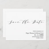 Modern, eenvoudig, typografie-huwelijk save the date (Voorkant / Achterkant)