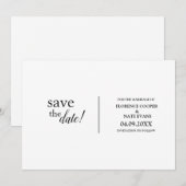 Modern, eenvoudig, typografie huwelijk save the date (Voorkant / Achterkant)