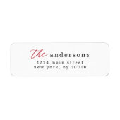 Modern eenvoudig typografie retouradres etiket (Voorkant)