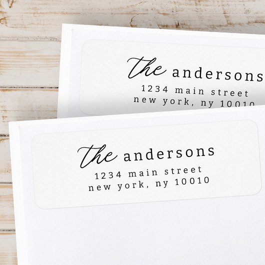 Modern eenvoudig typografie retouradres etiket