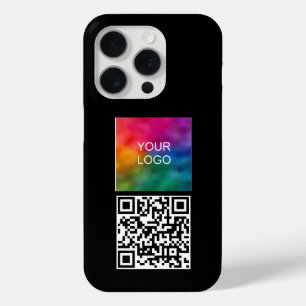 Modern Eenvoudig Uw QR-code Upload Logo Sjabloon iPhone 15 Pro Case