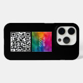 Modern Eenvoudig Uw QR-code Upload Logo Sjabloon Case-Mate iPhone Case (Achterkant (horizontaal))
