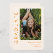 Modern eenvoudig verticaal foto-Afstuderen Kaart (Voorkant / Achterkant)