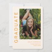 Modern eenvoudig verticaal foto-Afstuderen Kaart (Voorkant)