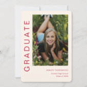 Modern eenvoudig verticaal foto-Afstuderen Kaart (Voorkant)
