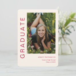 Modern eenvoudig verticaal foto-Afstuderen Kaart