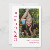 Modern eenvoudig verticaal foto-Afstuderen Kaart (Voorkant)