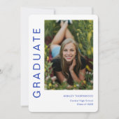 Modern eenvoudig verticaal foto-Afstuderen Kaart (Voorkant)
