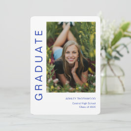 Modern eenvoudig verticaal foto-Afstuderen Kaart