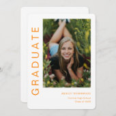 Modern eenvoudig verticaal foto-Afstuderen Kaart (Voorkant / Achterkant)