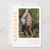 Modern eenvoudig verticaal foto-Afstuderen Kaart (Voorkant)
