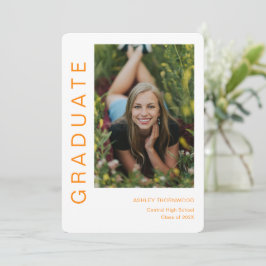 Modern eenvoudig verticaal foto-Afstuderen Kaart