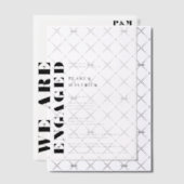 Modern eenvoudig vet Elegant zwart wit Verloving Vellum Uitnodigingen (Offset (Uitnodiging))