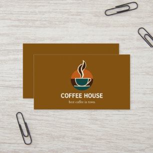 Modern eenvoudig visitekaartje in een coffeeshop