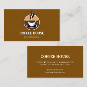 Modern eenvoudig visitekaartje in een coffeeshop