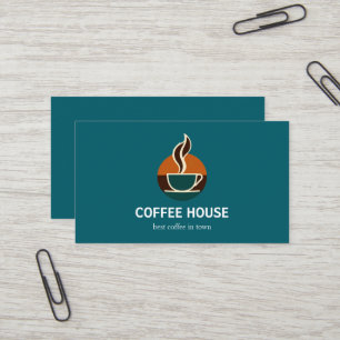 Modern eenvoudig visitekaartje in een coffeeshop