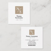 Modern eenvoudig Visitekaartje op het sociale topp (Voorkant / Achterkant)