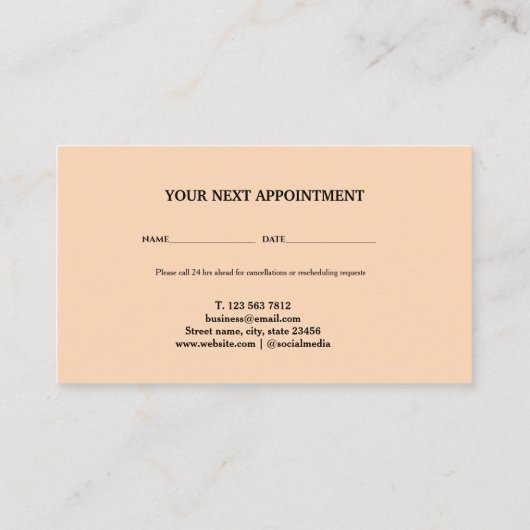 modern eenvoudig voeg jouw naam toe adrestekst afs afsprakenkaartje (Achterkant)