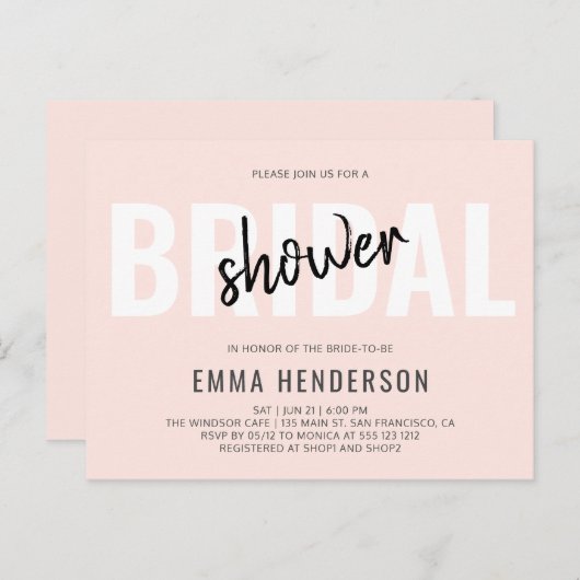 Modern eenvoudig Vrijgezellenfeest Uitnodiging Briefkaart (Voorkant / Achterkant)