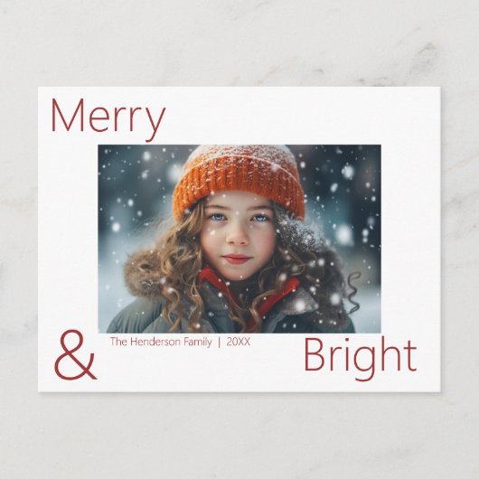 Modern Eenvoudig Vrolijk & Helder 1 Foto Briefkaart (Voorkant)