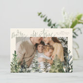 Modern Eenvoudig Vrolijk Kerstmis Foto Kerstmis Ka Feestdagenkaart (Staand voorkant)