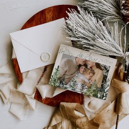 Modern Eenvoudig Vrolijk Kerstmis Foto Kerstmis Ka Feestdagenkaart